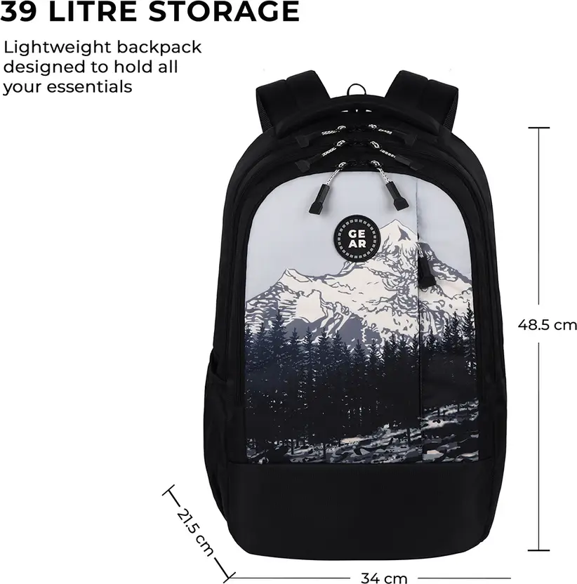 Alpine Backpack 19″ Boys (Black Grey) - Image 3