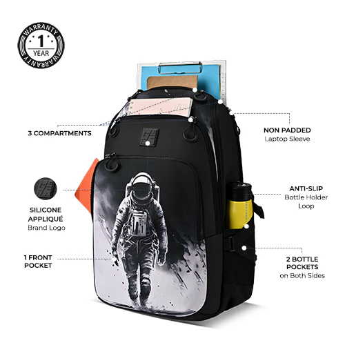 Art Astronaut Backpack 19 Inch (Black-White) - Image 2