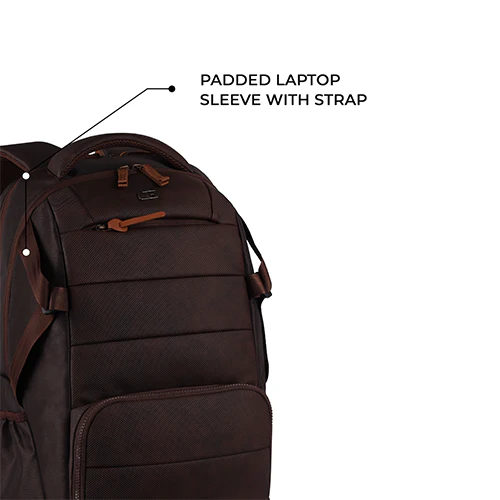 Gear Aspire 3 19"/35L Faux Leather Large Water Resistant Laptop Backpack | Casual Backpack | Daypack | Travel Backpack | College Bag For Men/Women(Brown-Brown) - Image 3