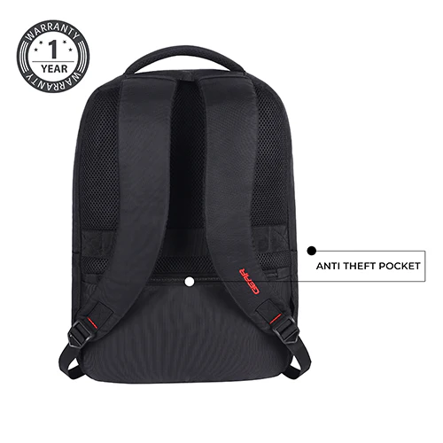 Gear Suave Business 17.5"/20L Medium Water Resistant Anti-Theft Laptop Backpack/Office Bag/Casual Bag/Travel Backpack For Men/Women (Black) - Image 7