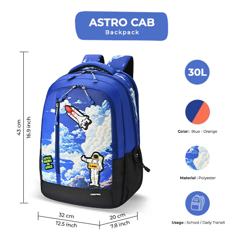 Astro Cab Backpack 17 Inch (Blue-Black) - Image 3