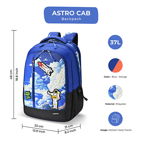 Astro Cab Backpack 19 Inch (Blue-Black) - Image 3