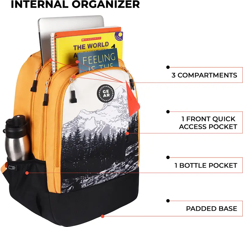 Alpine Backpack 19″ Boys (Yellow Black) - Image 4