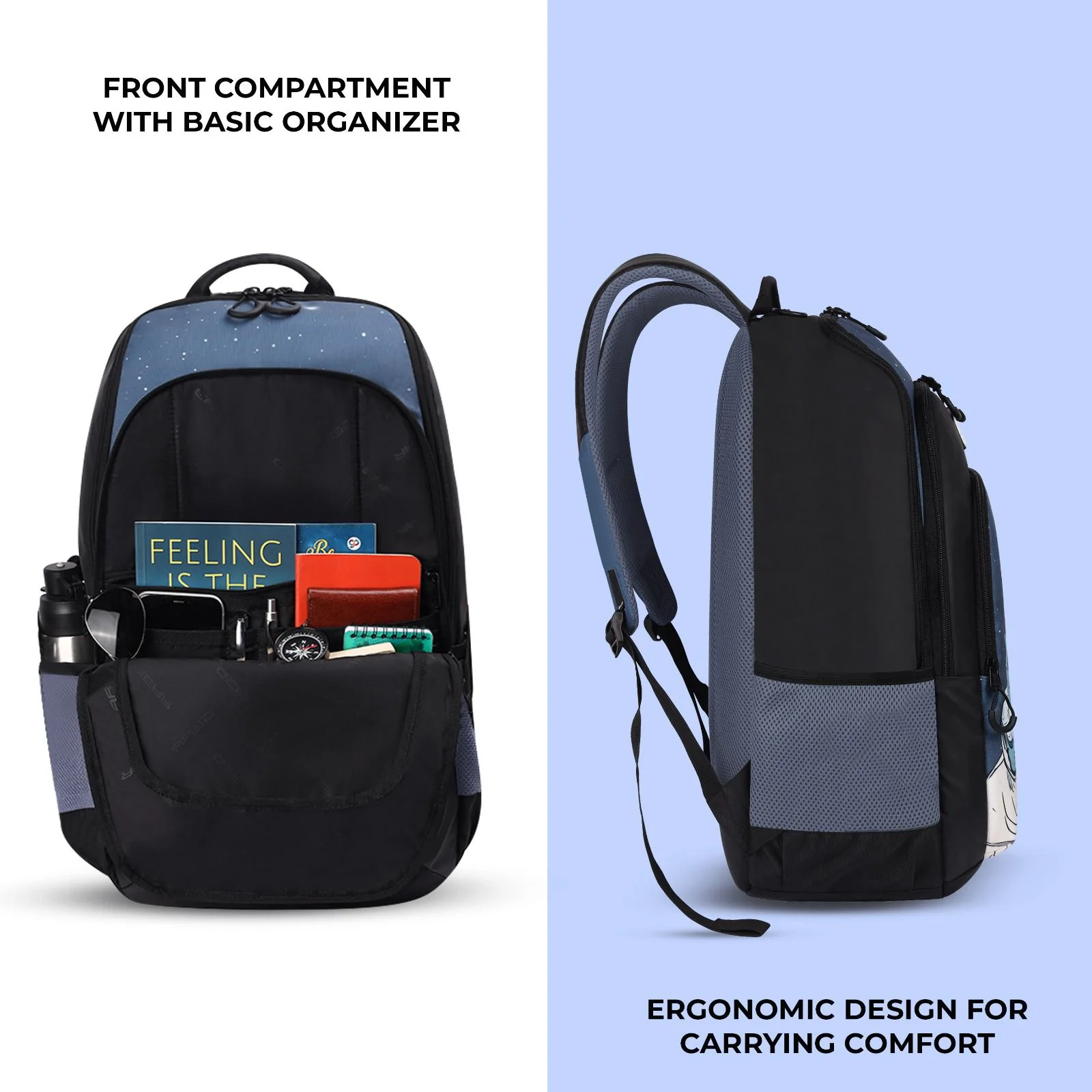 Astronomer 15”/18L School backpack (Black - Grey) - Image 3