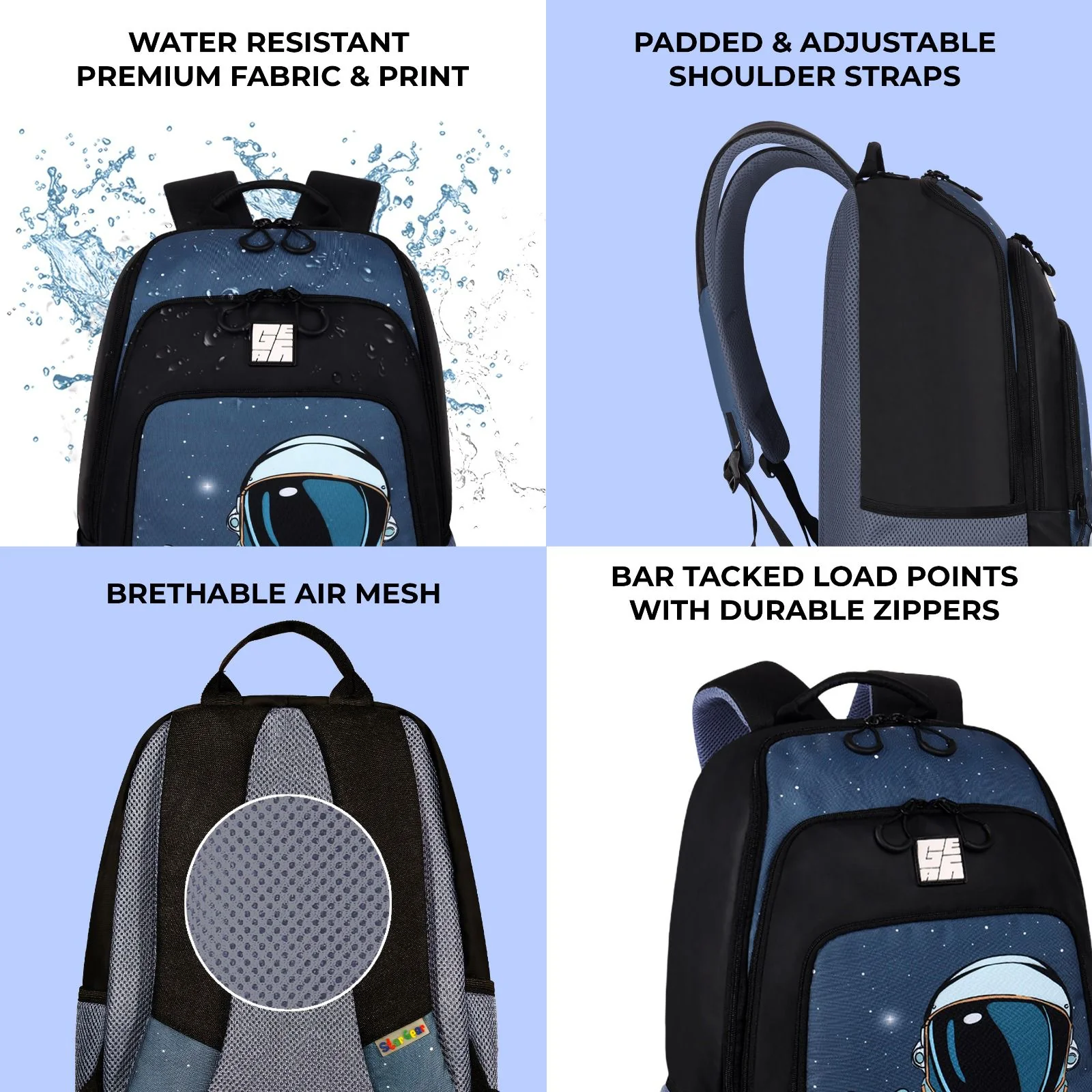 Astronomer 15”/18L School backpack (Black - Grey) - Image 5