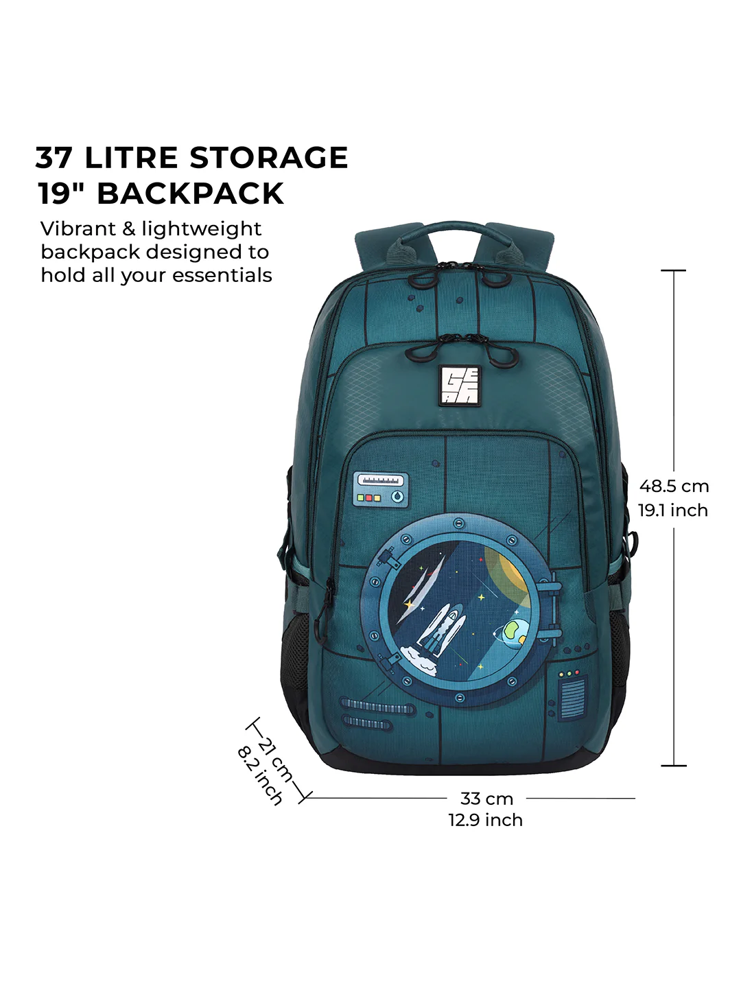 Astronomer 19”/37L School backpack (Green - Green) - Image 6