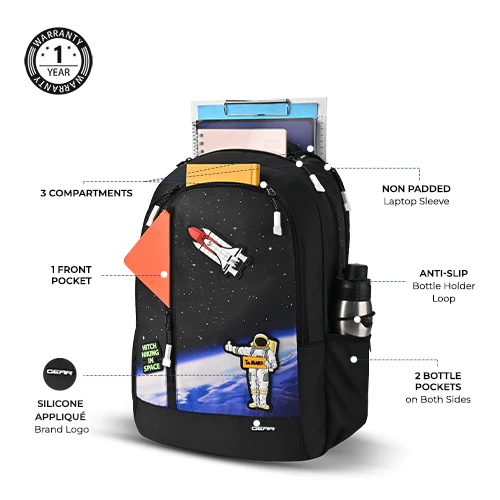 Astro Cab Backpack 17 Inch (Black-Blue) - Image 2