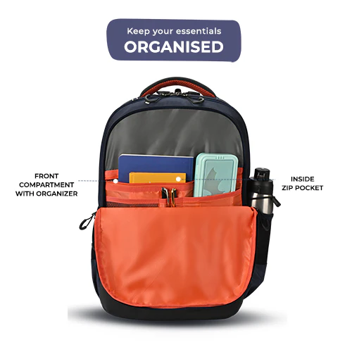 Astronomical Stamp Backpack 19 Inch (Navy-Orange) - Image 4