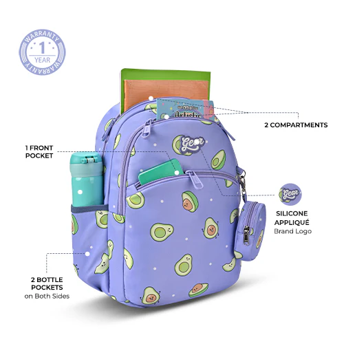 Avocado Backpack 15 Inch (Purple-Green) - Image 2