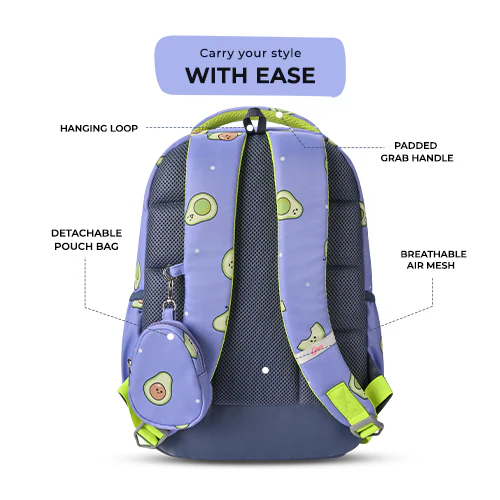 Avocado Backpack 15 Inch (Purple-Green) - Image 6