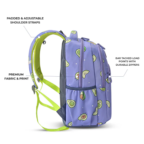 Avocado Backpack 15 Inch (Purple-Green) - Image 7