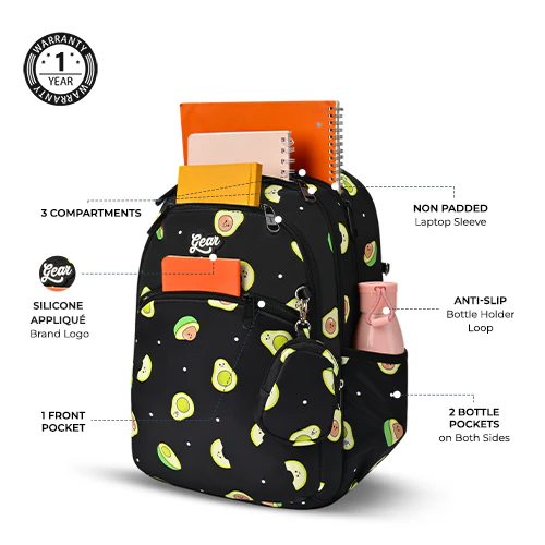 Avocado Backpack 17 Inch (Black-Green) - Image 2