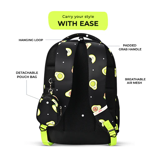Avocado Backpack 17 Inch (Black-Green) - Image 6
