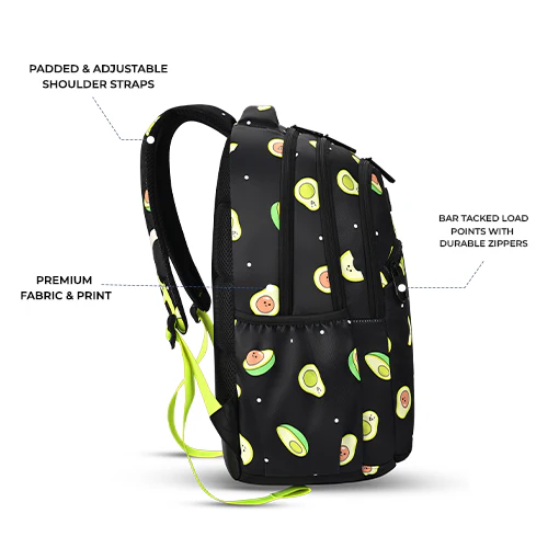 Avocado Backpack 17 Inch (Black-Green) - Image 7