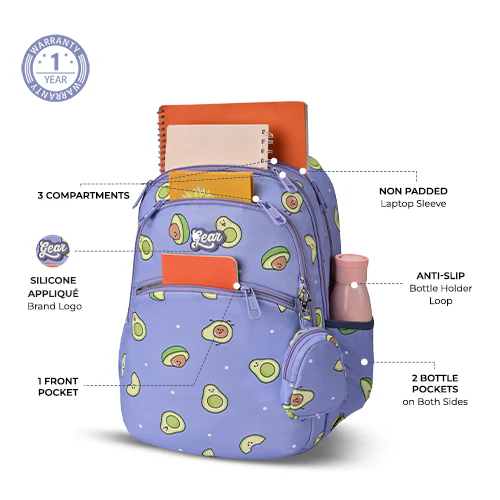 Avocado Backpack 17 Inch (Purple-Green) - Image 2