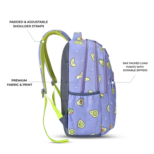 Avocado Backpack 17 Inch (Purple-Green) - Image 6