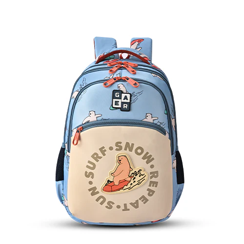 Bear Backpack 17 Inch (Sky Blue-Orange)