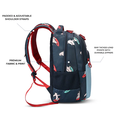 Bear Backpack 15 Inch (Navy-Red) - Image 5