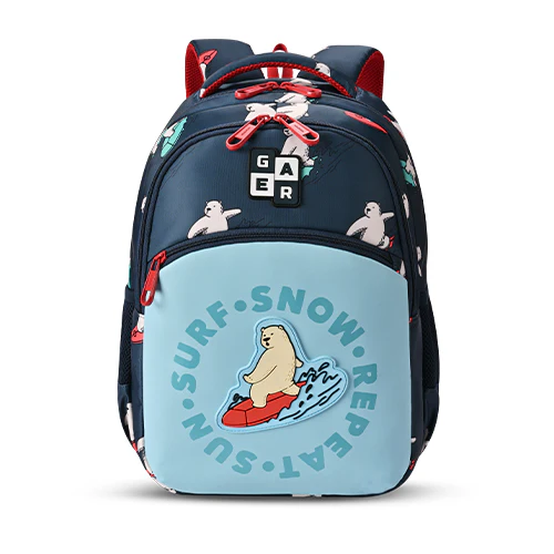 Bear Backpack 15 Inch (Navy-Red) - Image 6