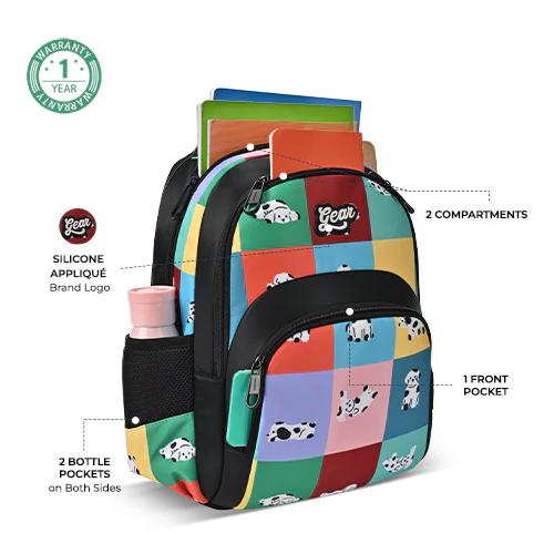Puffy Backpack 15 Inch (Black-Green) - Image 3
