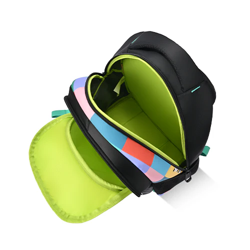 Puffy Backpack 15 Inch (Black-Green) - Image 5