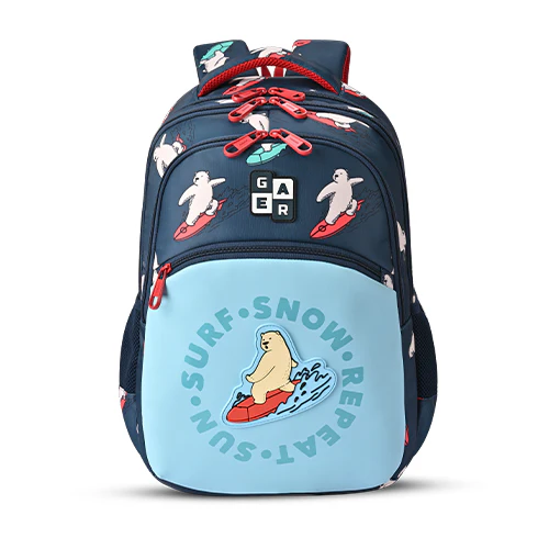 Bear Backpack 17 Inch (Navy-Red)