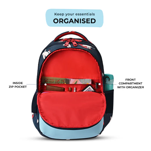 Bear Backpack 17 Inch (Navy-Red) - Image 4