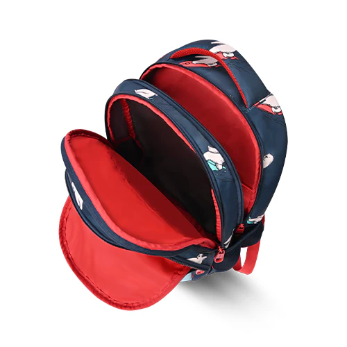 Bear Backpack 17 Inch (Navy-Red) - Image 5
