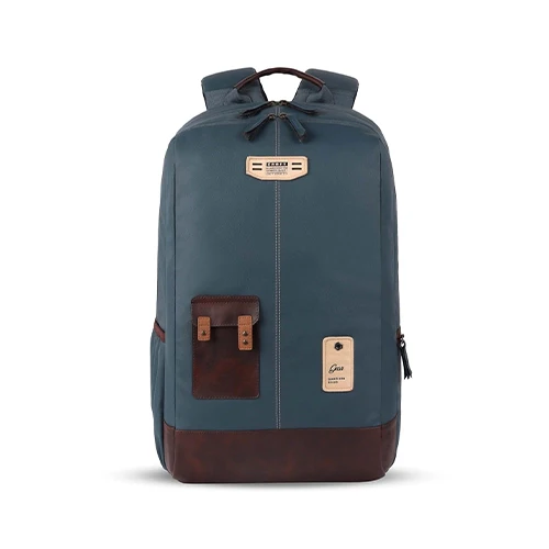 Gear Classic 2 19"/31L Anti Theft Faux leather Large Water Resistant Laptop Backpack/Casual Backpack/Daypack/Travel Backpack/College Bag For Men/Women (Teal - Brown)
