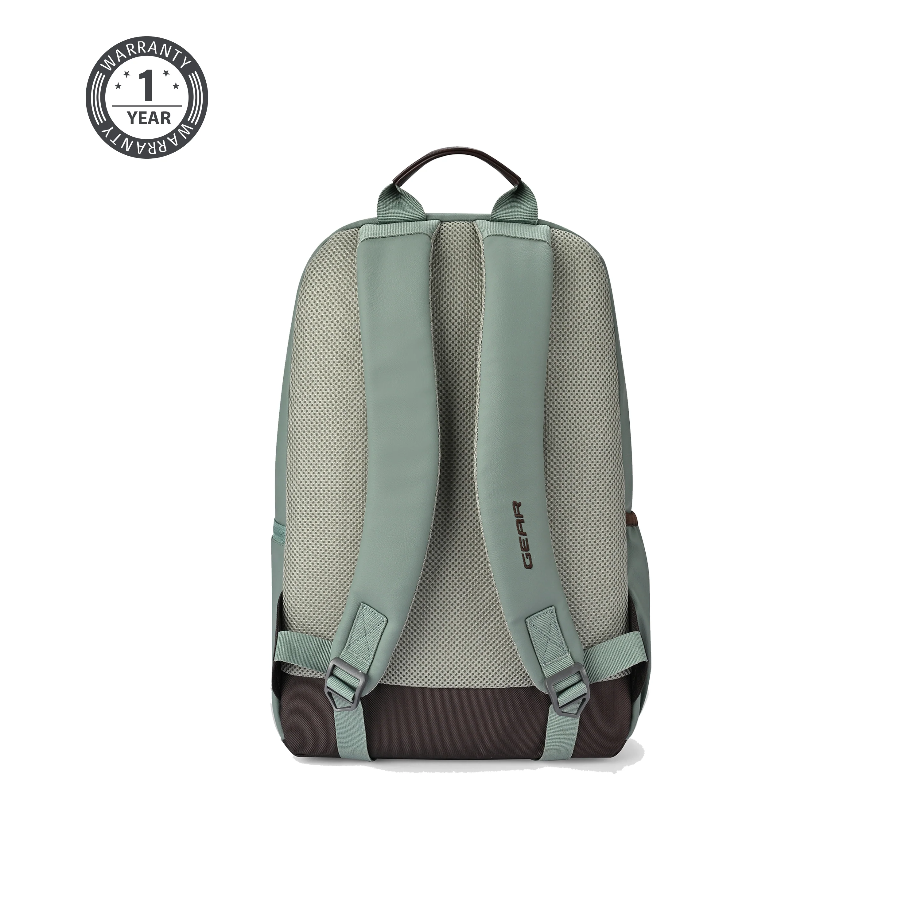 Gear Classic 4 Faux Leather (Without Anti Theft) 16"/20L Medium Water Resistant Laptop Backpack/Casual Backpack/Daypack/Travel Backpack/College Bag For Men/Women(Sage Green - Brown) - Image 8