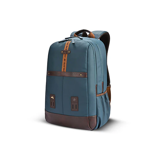 Gear Classic 4 Faux Leather (Without Antitheft) 19"/32L Large Water Resistant Laptop Backpack/Casual Backpack/Daypack/Travel Backpack/College Bag For Men/Women(Teal - Brown) - Image 2