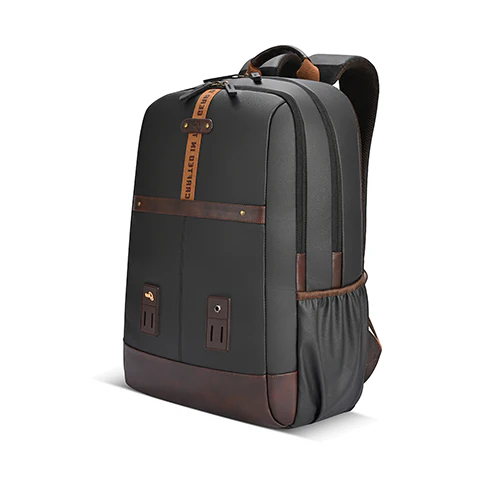Gear Classic 4 Faux Leather (Without Antitheft) 19"/32L Large Water Resistant Laptop Backpack/Casual Backpack/Daypack/Travel Backpack/College Bag For Men/Women(Black - Brown)