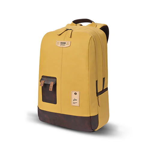 Gear Classic 2 19"/31L Anti Theft Faux leather Large Water Resistant Laptop Backpack/Casual Backpack/Daypack/Travel Backpack/College Bag For Men/Women (Yellow - Brown) - Image 2