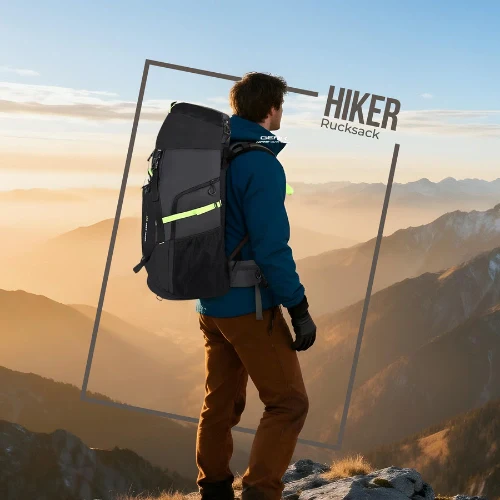 HIKER RUCKSACK 72L (BLACK-GREEN) - Image 2