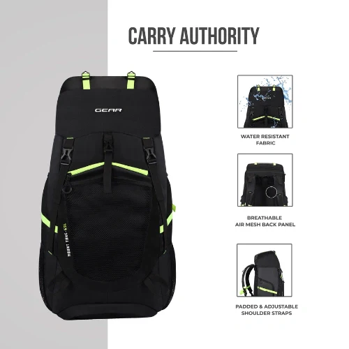 HIKER RUCKSACK 72L (BLACK-GREEN) - Image 5