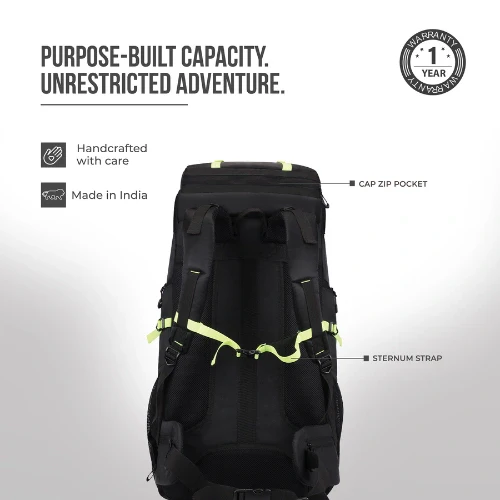 HIKER RUCKSACK 72L (BLACK-GREEN) - Image 7