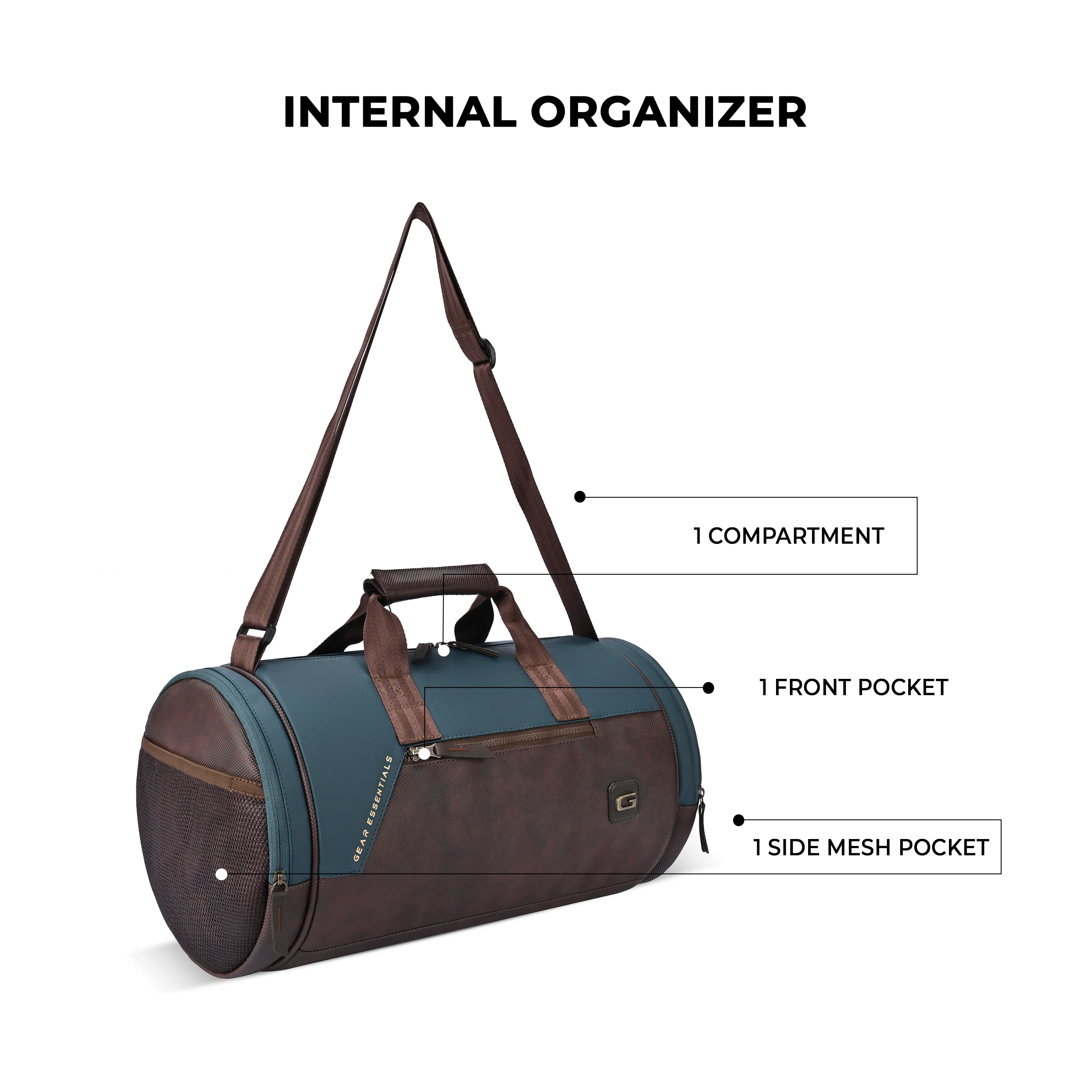 Cross Training Faux Leather Duffel (Teal Brown) - Image 5