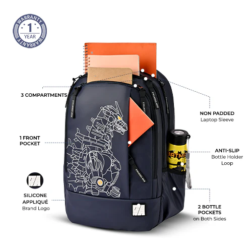 Fiction 1 Backpack 17 Inch (Navy-Yellow) - Image 2