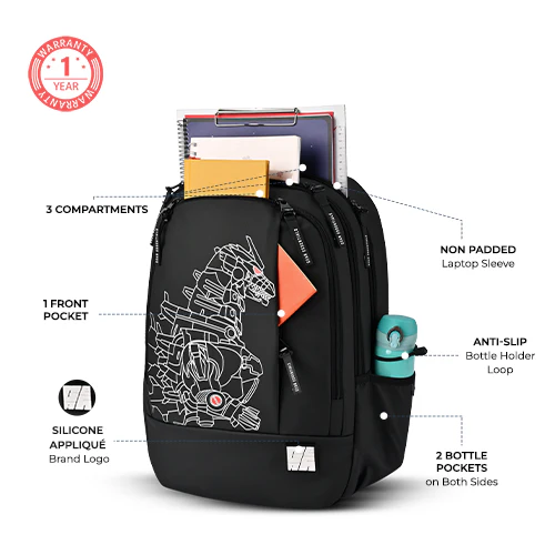 Fiction 1 Backpack 17 Inch (Black-Red) - Image 2