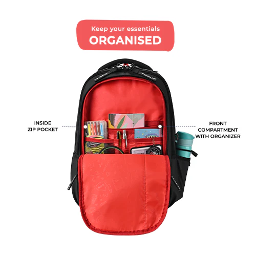 Fiction 1 Backpack 17 Inch (Black-Red) - Image 4