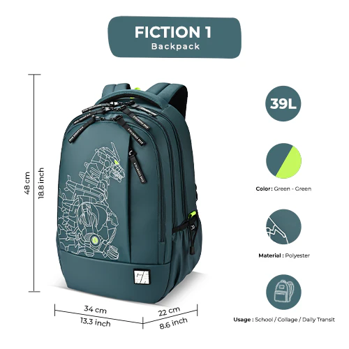 Fiction 1 Backpack 19 Inch (Green-Green) - Image 3