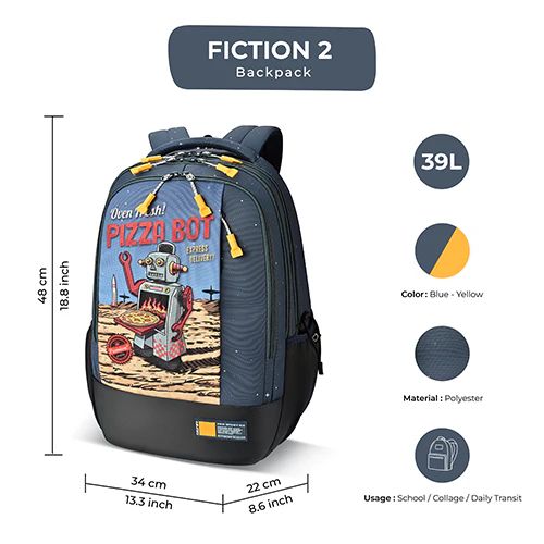 Fiction 2 Backpack 19 Inch (Blue-Yellow) - Image 7