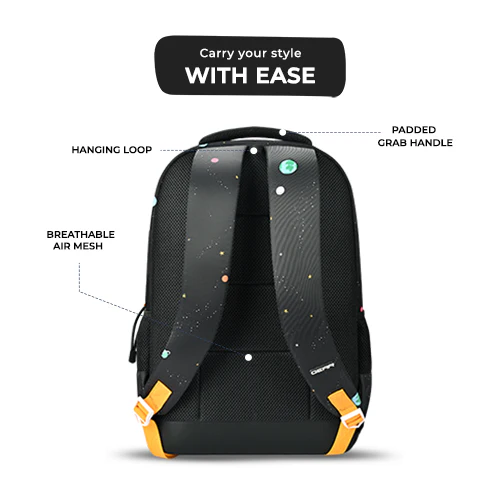Floating Astronaut Backpack 19 Inch (Black-Yellow) - Image 7