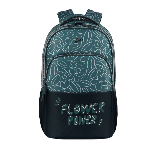 Flower Power Backpack 19″ Girls (Green Teal)