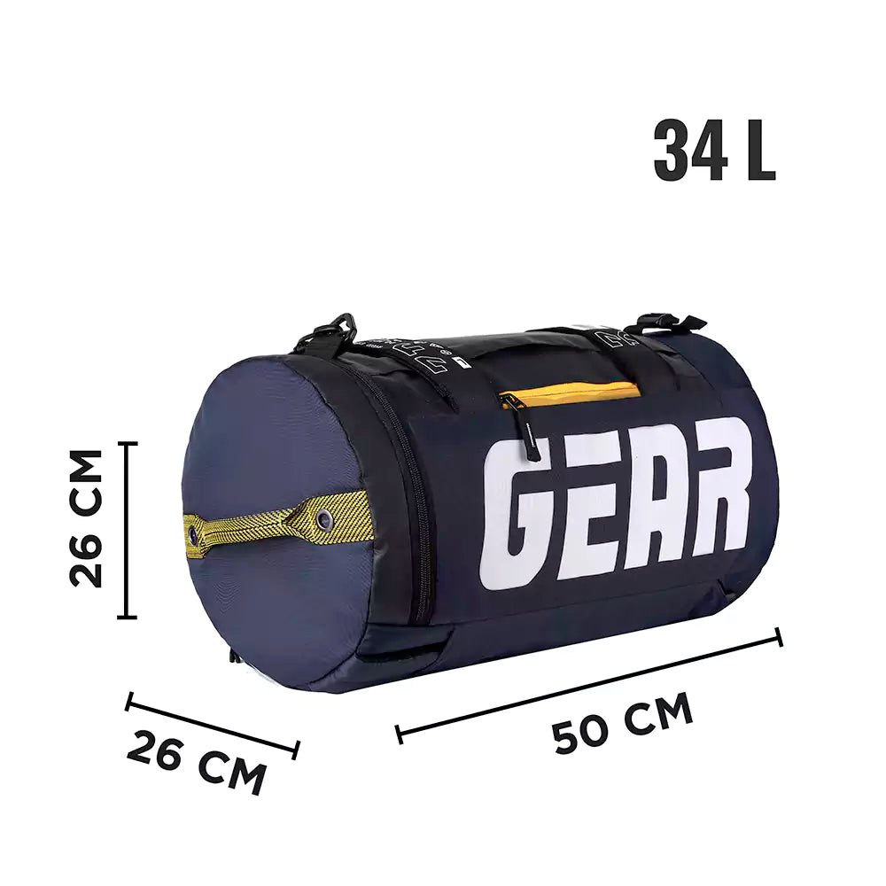 Gear Statement Maxis 34L Large Hybrid Convertible Duffle Backpack (Blue-Yellow) - Image 10