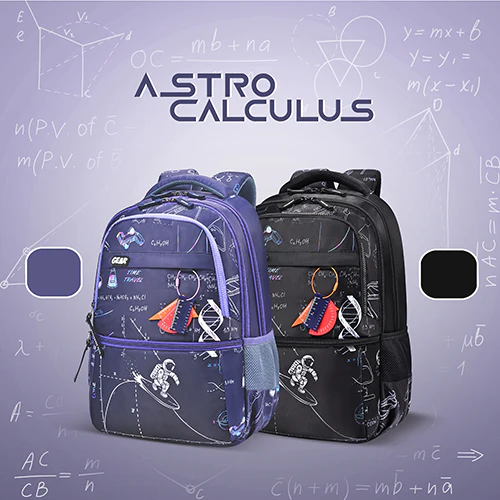 Gear Astro Calculus 19"/35L Large Water Resistant School Bag | Casual Backpack | Daypack | Travel Backpack | Kids Bag for Boys/Girls (Purple - Orange) - Image 5