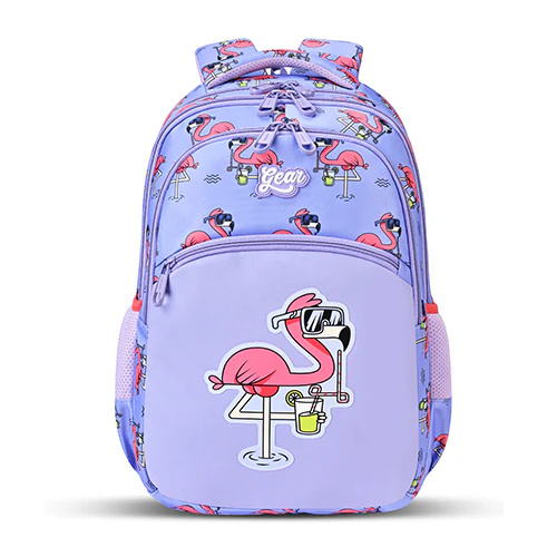Gear Flamingo 15"/21L Medium Water Resistant School Bag | Casual Backpack | Daypack | Travel Backpack | Kids Bag for Boys/Girls (Purple - Pink)
