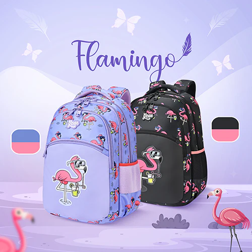 Gear Flamingo 15"/21L Medium Water Resistant School Bag | Casual Backpack | Daypack | Travel Backpack | Kids Bag for Boys/Girls (Purple - Pink) - Image 4