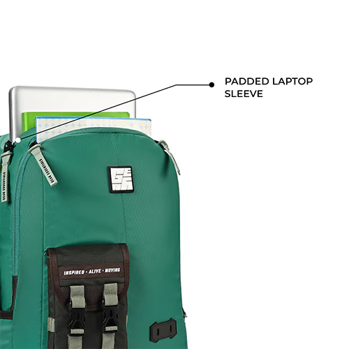 Hipster 31L anti theft water resistant backpack (Green-Brown) - Image 9