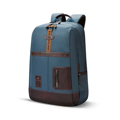 Gear Classic 6 18"/31L Antitheft Large Faux Leather Water Resistant Laptop backpack/Laptop backpack/Casual Backpack/Daypack/Travel Backpack/College Bag For Men/Women(Teal-Brown) - Image 3